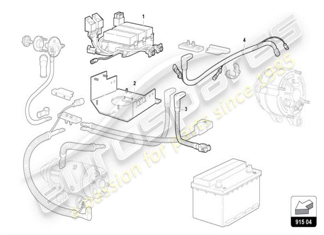 lamborghini diablo vt (1996) battery part diagram