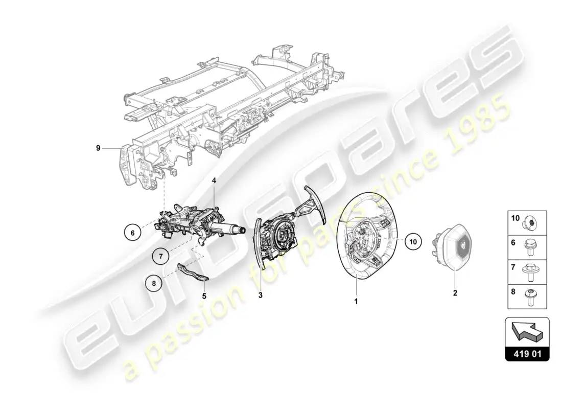 lamborghini lp600-4 zhong coupe (2015) steering system parts diagram