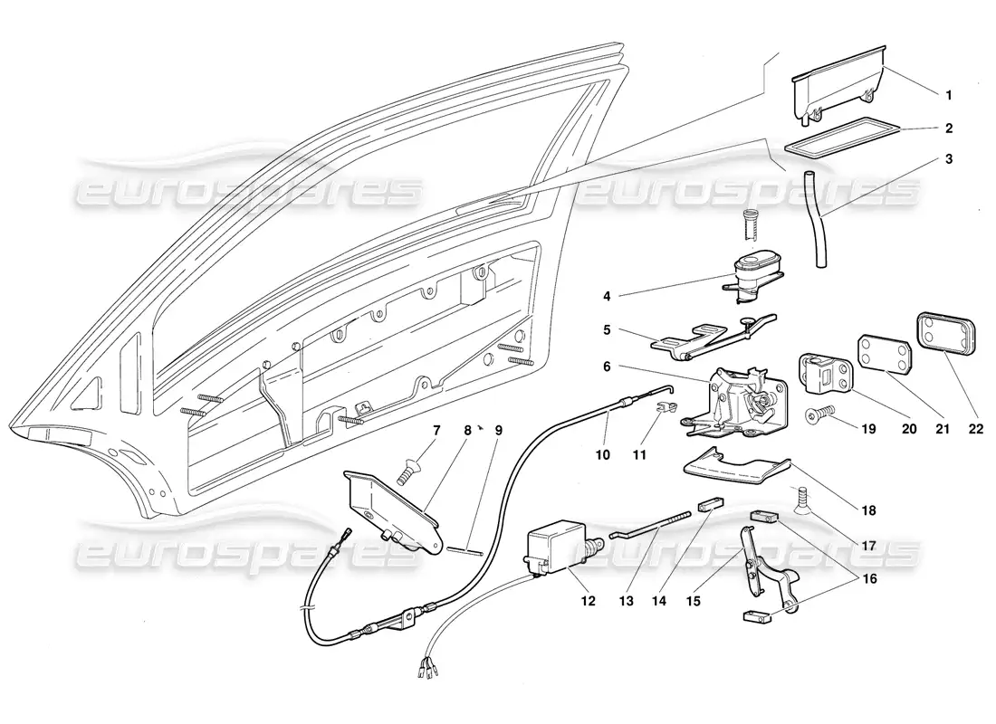 lamborghini diablo (1991) doors parts diagram