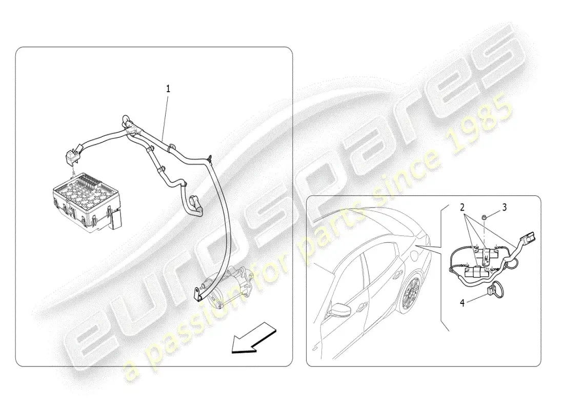 maserati ghibli (2021) main wiring parts diagram