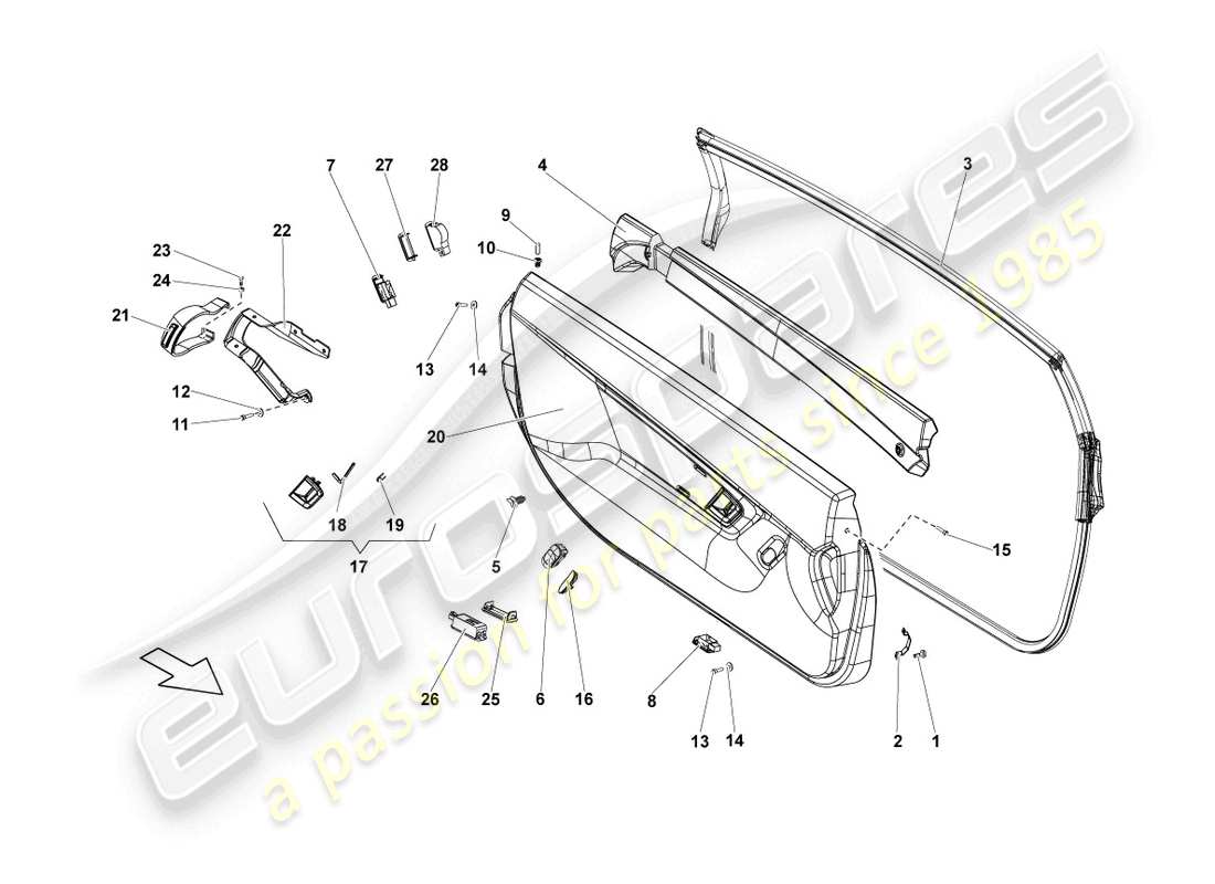 lamborghini lp570-4 sl (2011) door panel part diagram