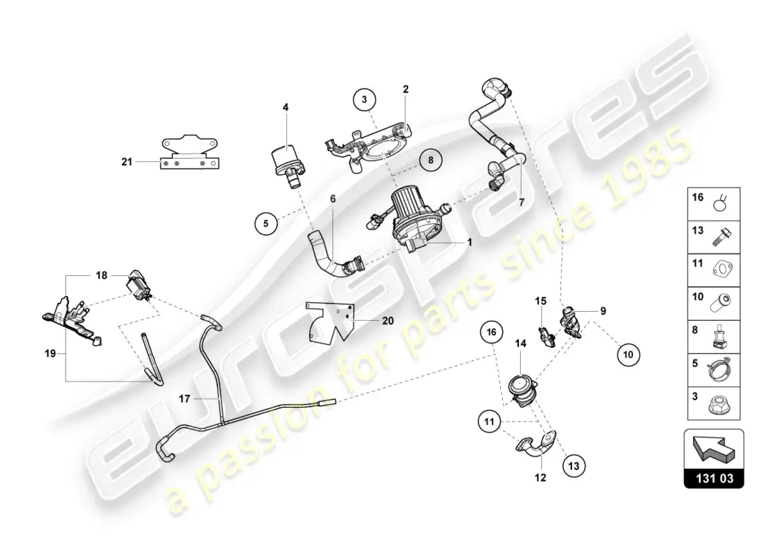 lamborghini lp600-4 zhong coupe (2016) secondary air pump parts diagram