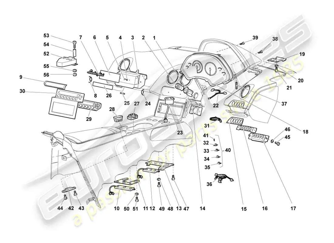 lamborghini murcielago coupe (2006) central wiring set parts diagram