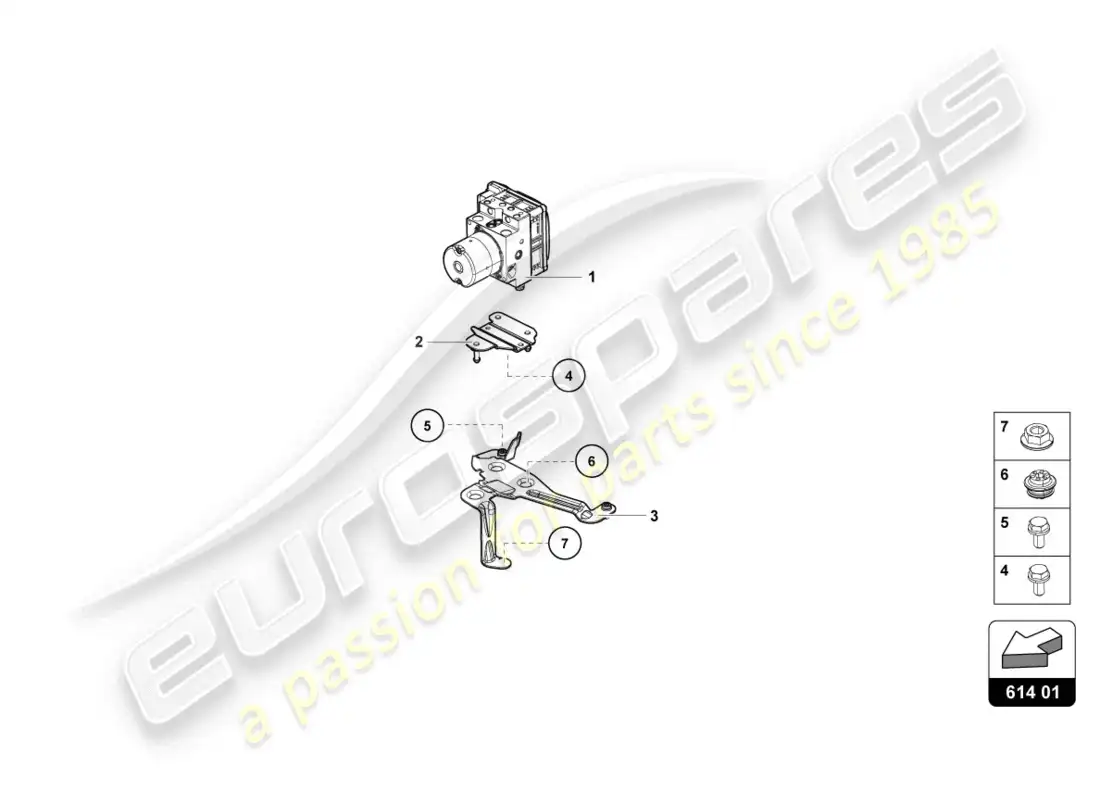 lamborghini evo spyder (2020) abs unit with control unit parts diagram