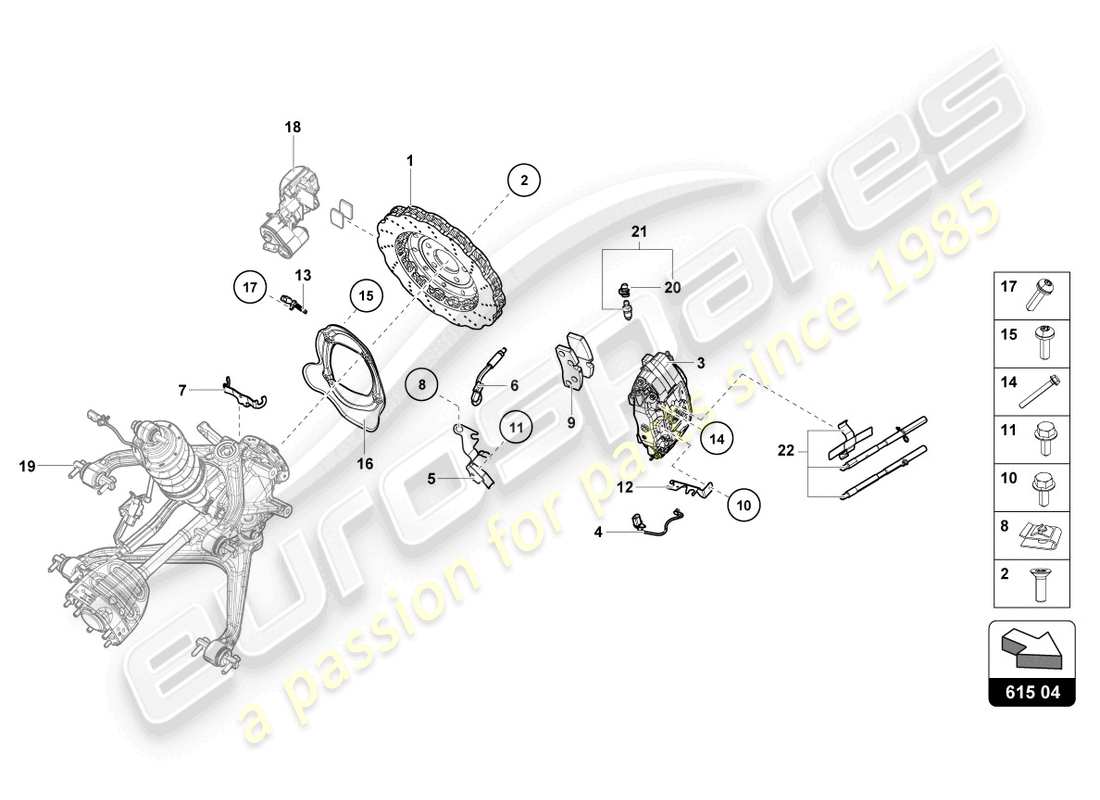 lamborghini evo coupe 2wd (2021) brake disc (vented) rear part diagram