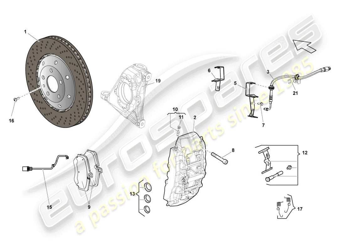 lamborghini lp570-4 sl (2011) disc brake front part diagram