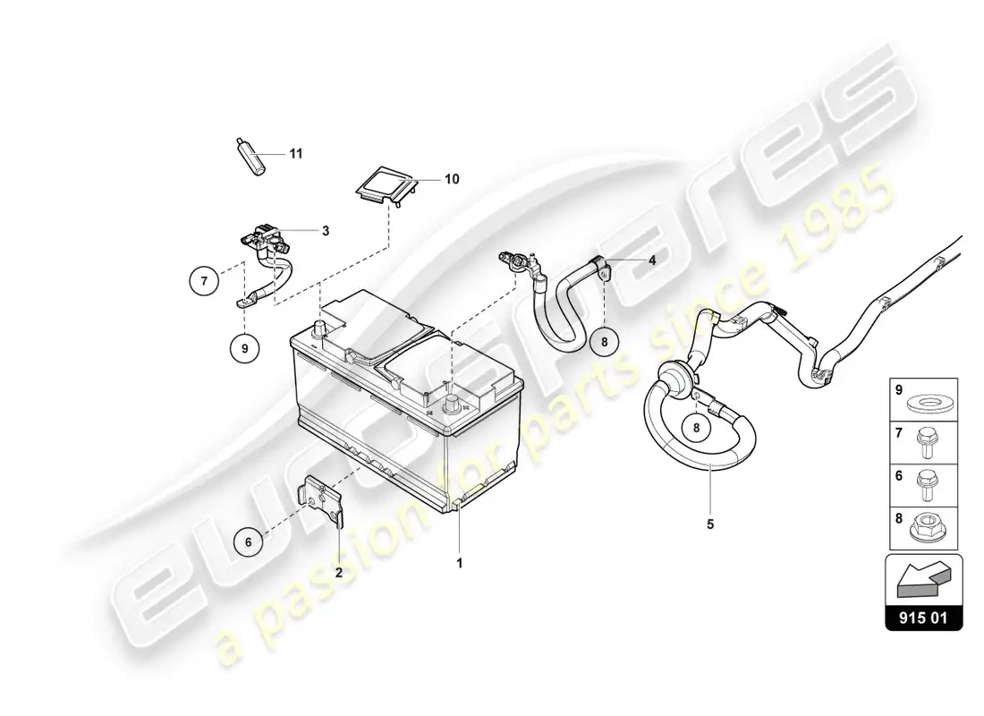 lamborghini lp600-4 zhong coupe (2015) battery parts diagram