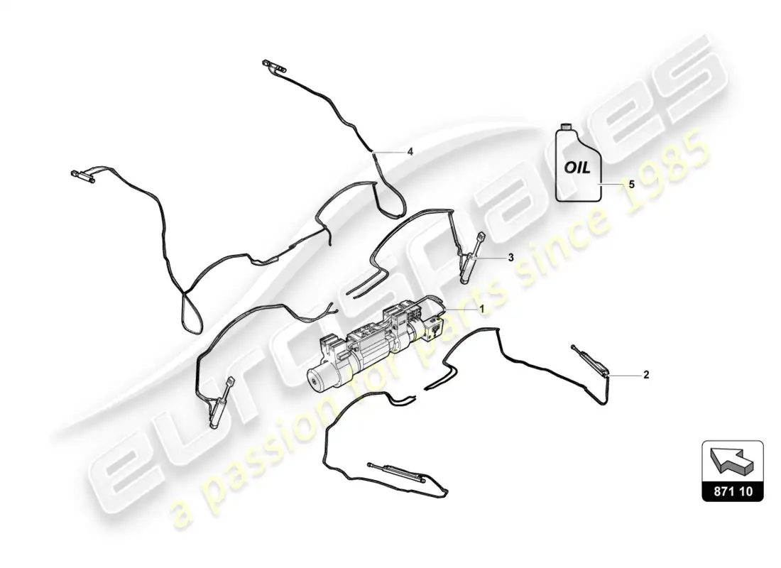 lamborghini lp610-4 spyder (2016) roof parts diagram