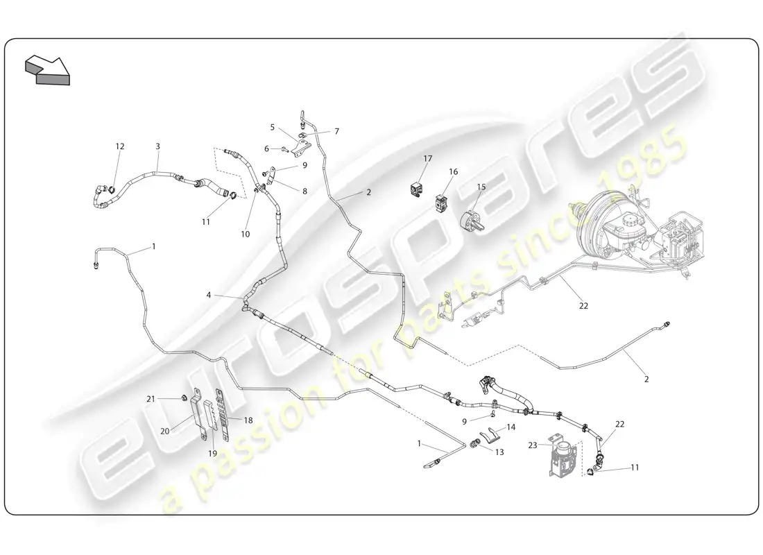 lamborghini super trofeo (2009-2014) brake system parts diagram