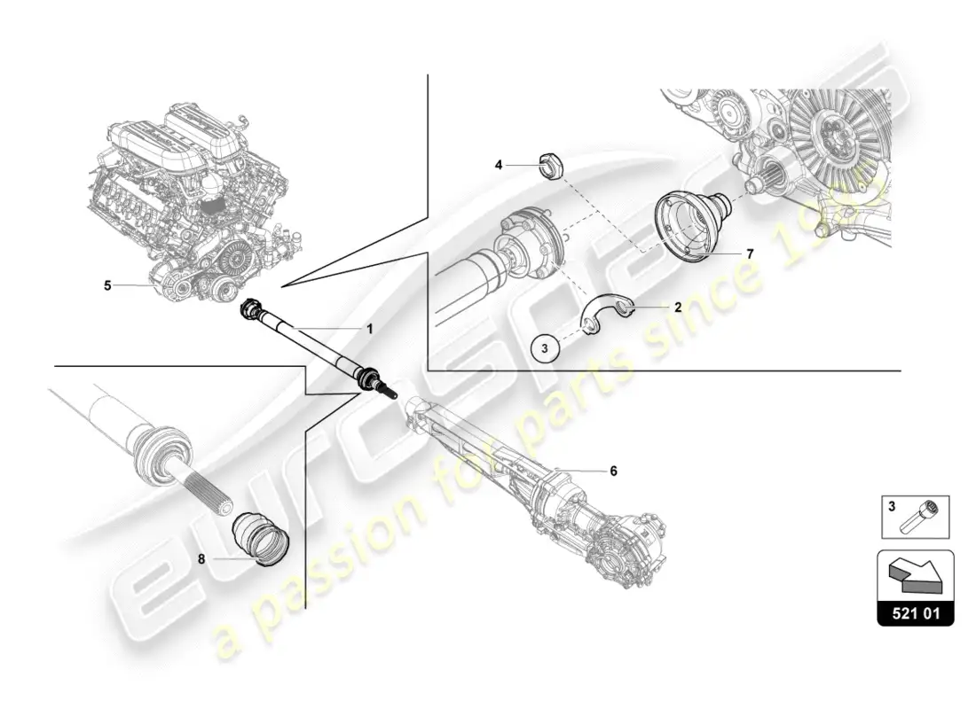 lamborghini lp600-4 zhong coupe (2015) drive shaft parts diagram