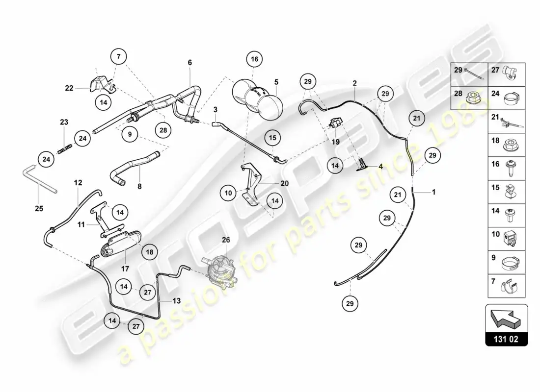 lamborghini centenario roadster (2017) vacuum system parts diagram