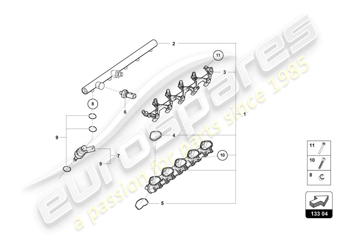 lamborghini evo spyder (2024) injection valve part diagram