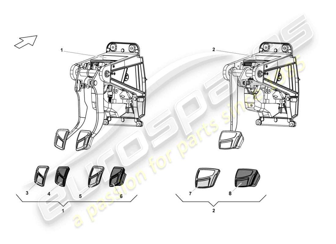 lamborghini lp570-4 sl (2011) brake pedal part diagram