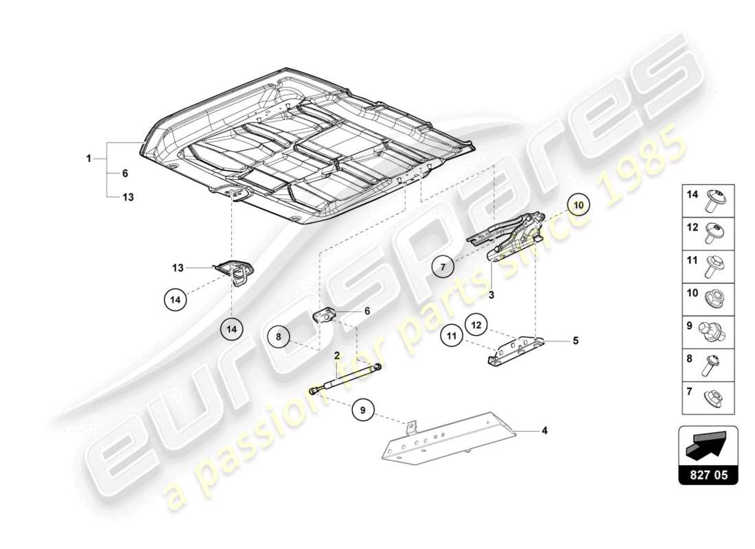 lamborghini 2022 (evo spyder 2wd) rear lid part diagram