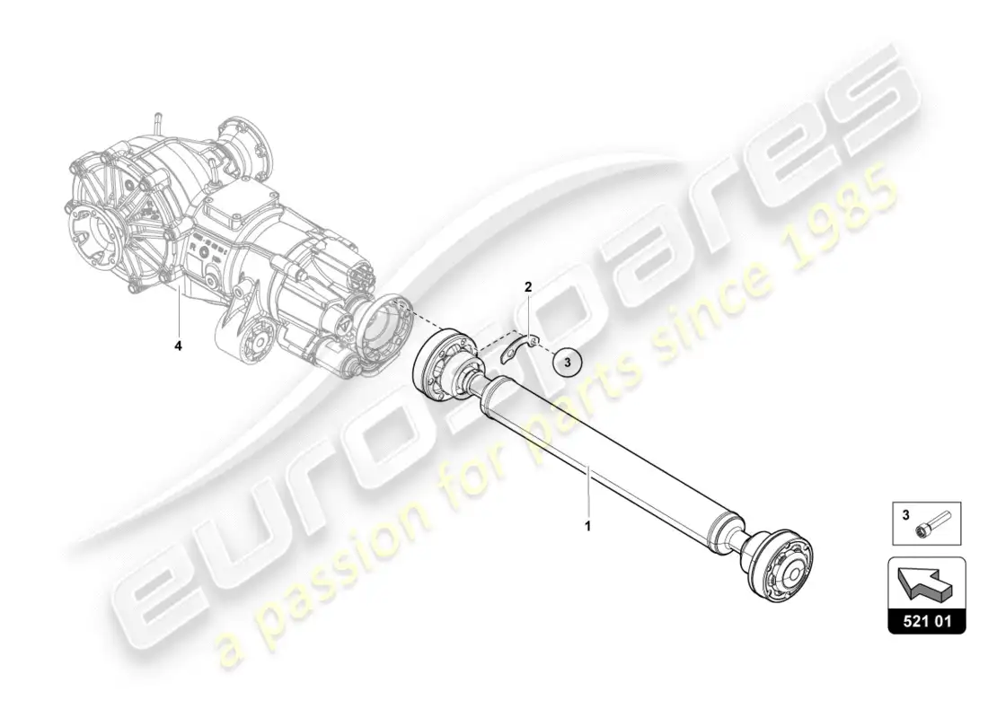 lamborghini centenario coupe (2017) cardan shaft parts diagram