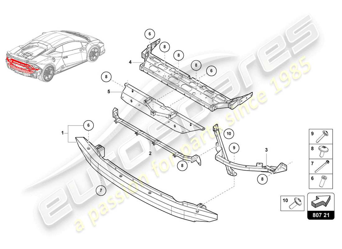 lamborghini tecnica (2023) bumper carrier part diagram