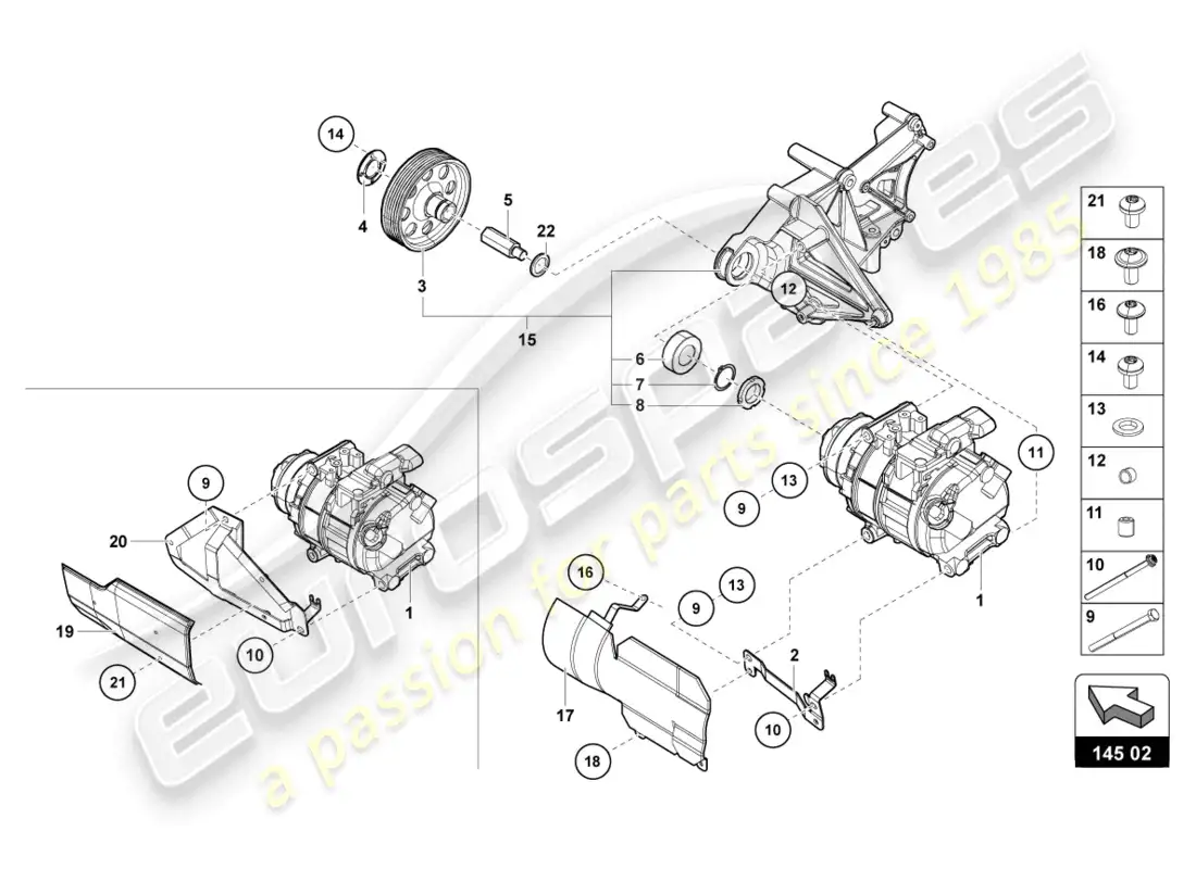 lamborghini sian (2020) a/c compressor parts diagram