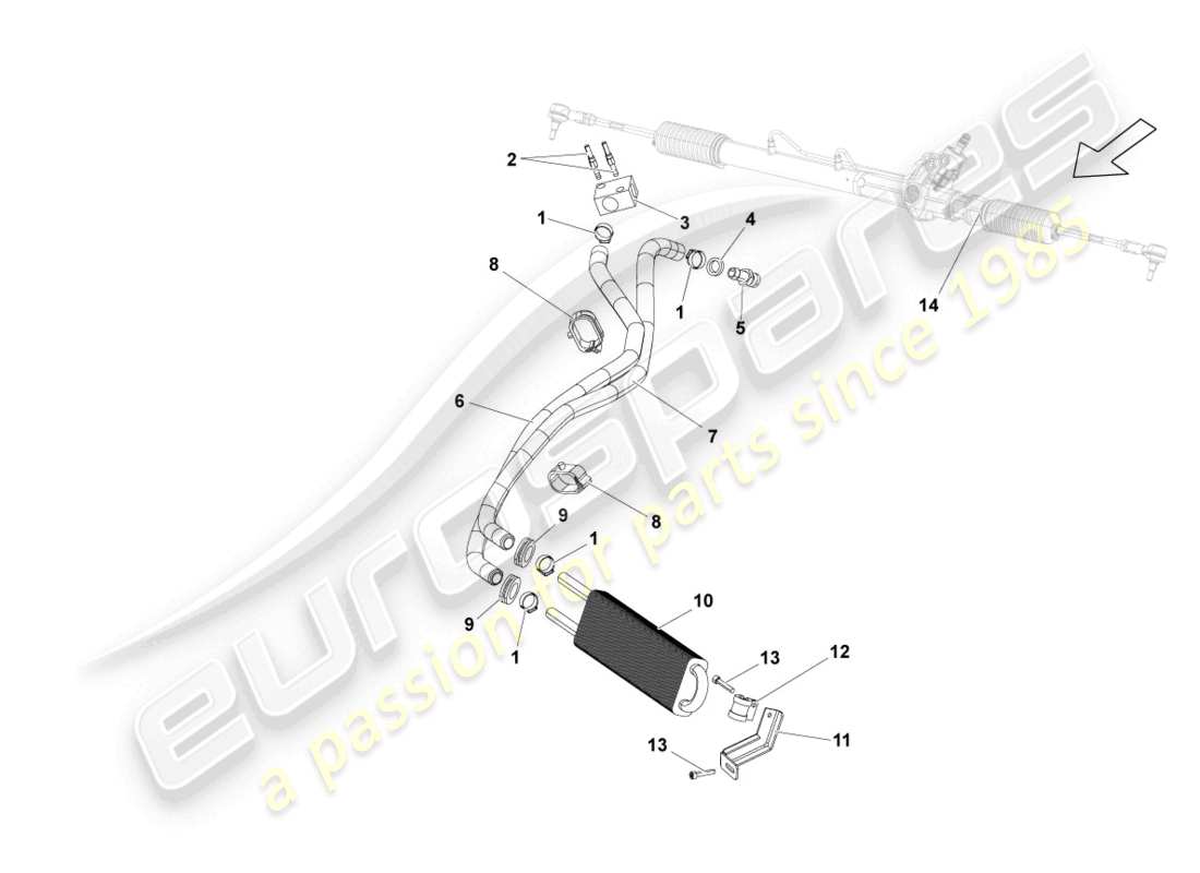 lamborghini gallardo coupe (2004) oil cooler lhd parts diagram