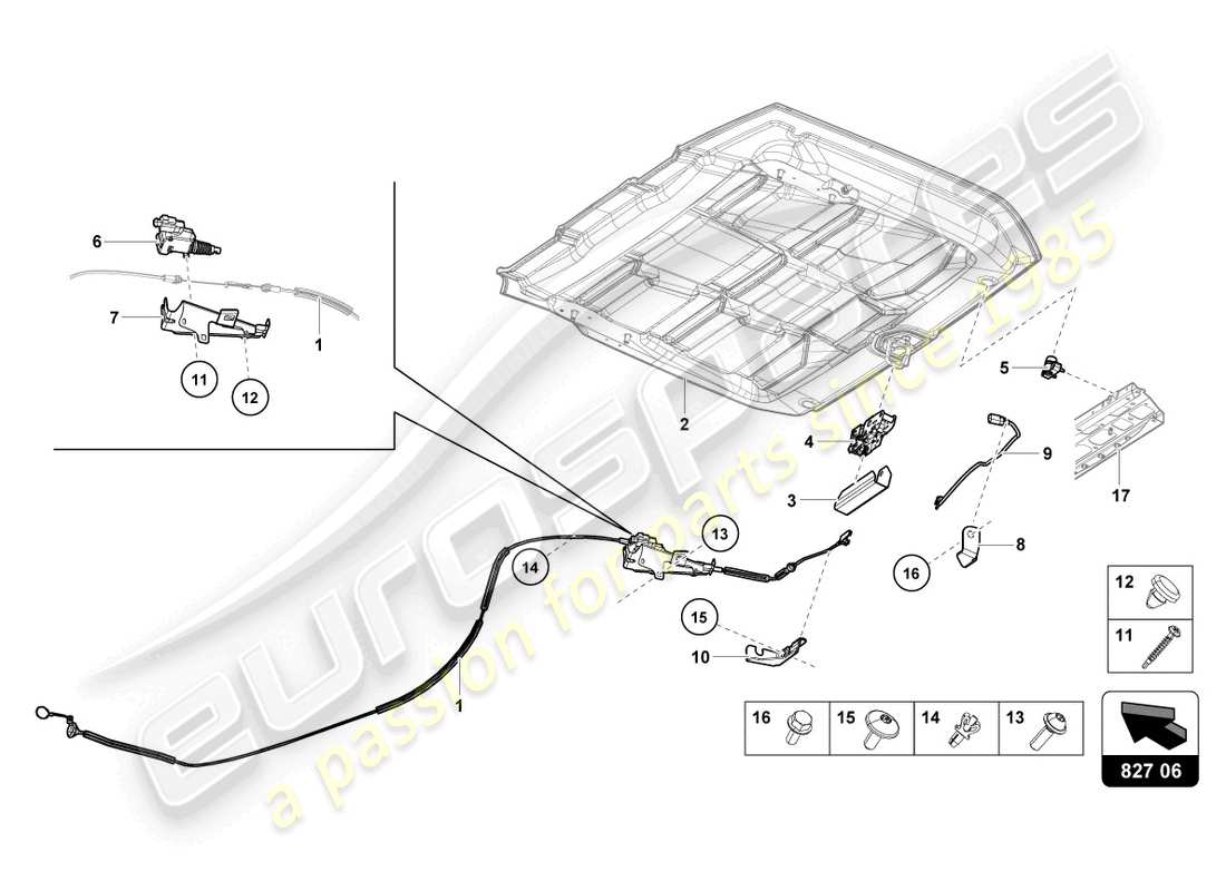 lamborghini evo spyder 2wd (2022) rear lid part diagram