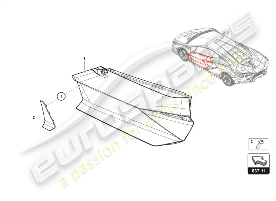 lamborghini sian (2021) door parts diagram