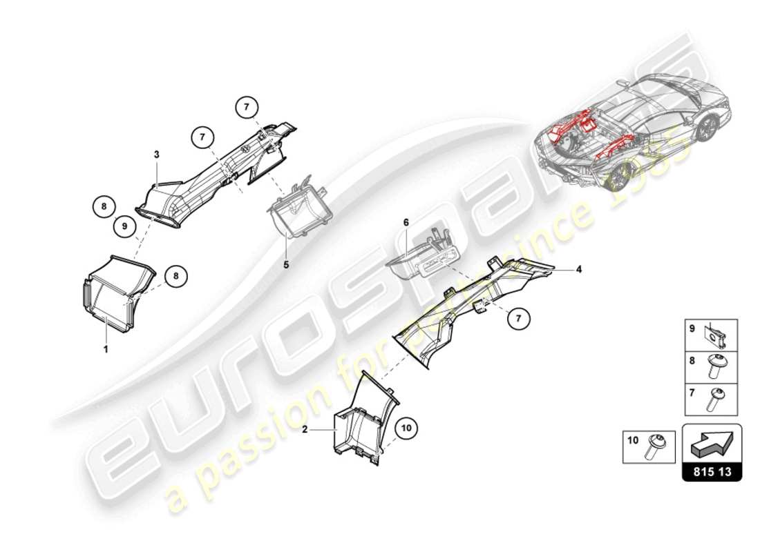 lamborghini sian roadster (2021) air duct rear part diagram