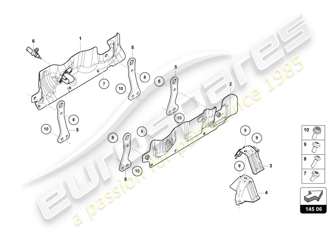 lamborghini urus (2020) heat shield parts diagram
