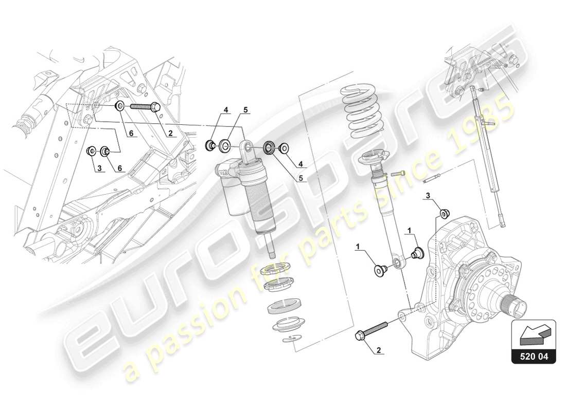 lamborghini 2017 (gt3) rear damper fixing part diagram