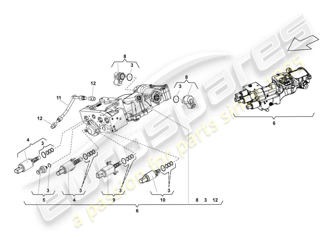 lamborghini lp550-2 spyder (2011) valve unit parts diagram