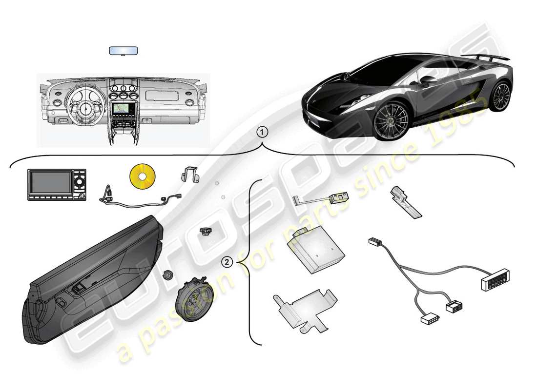 lamborghini superleggera (accessories) retrofit kit part diagram