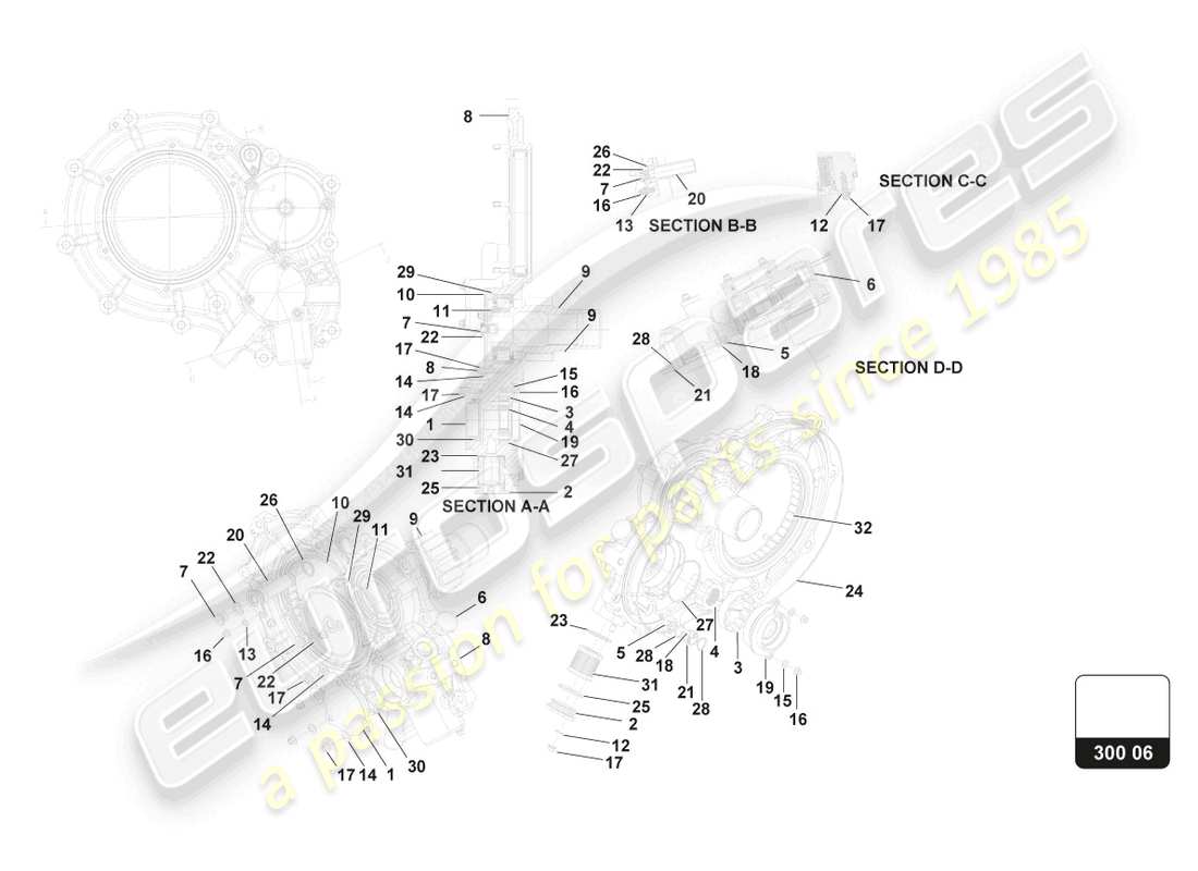 lamborghini 2016 (super trofeo) assembly, left hand side cover part diagram