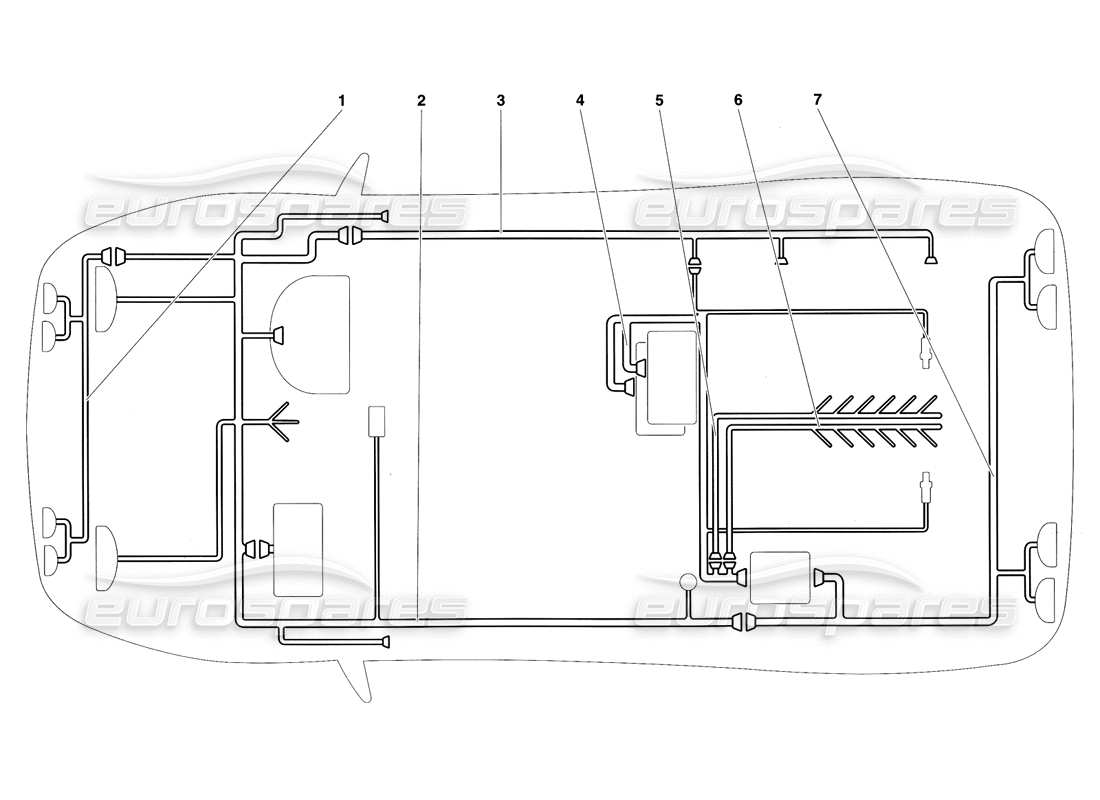 lamborghini diablo sv (1997) electrical system (valid for rh d. - march 1997) parts diagram