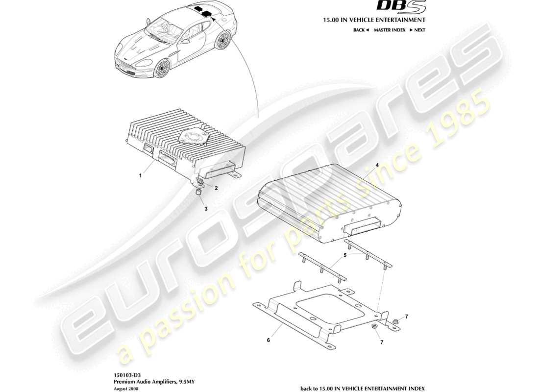 a part diagram from the aston martin dbs parts catalogue
