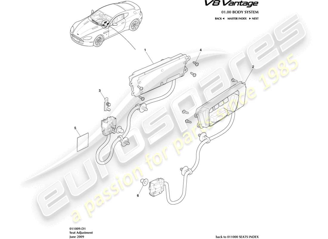a part diagram from the aston martin v8 vantage (2013) parts catalogue