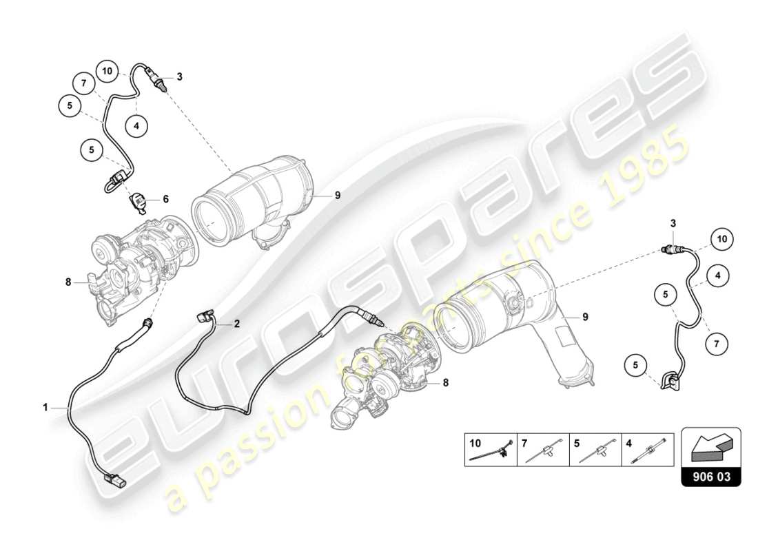 lamborghini urus performante (2023) lambda probe part diagram