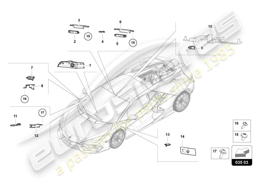 lamborghini revuelto coupe (2024) aerial part diagram