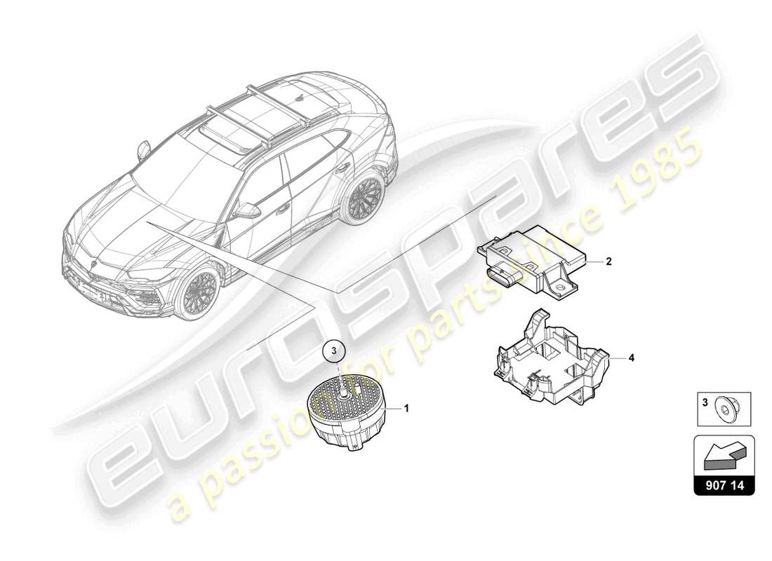 lamborghini urus performante (2023) electrical parts for engine noise production part diagram