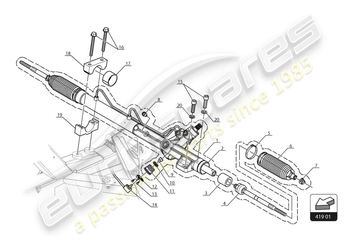 a part diagram from the lamborghini gt3 evo (2018) parts catalogue