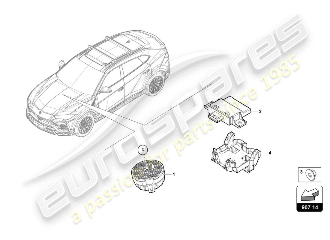 a part diagram from the lamborghini urus parts catalogue