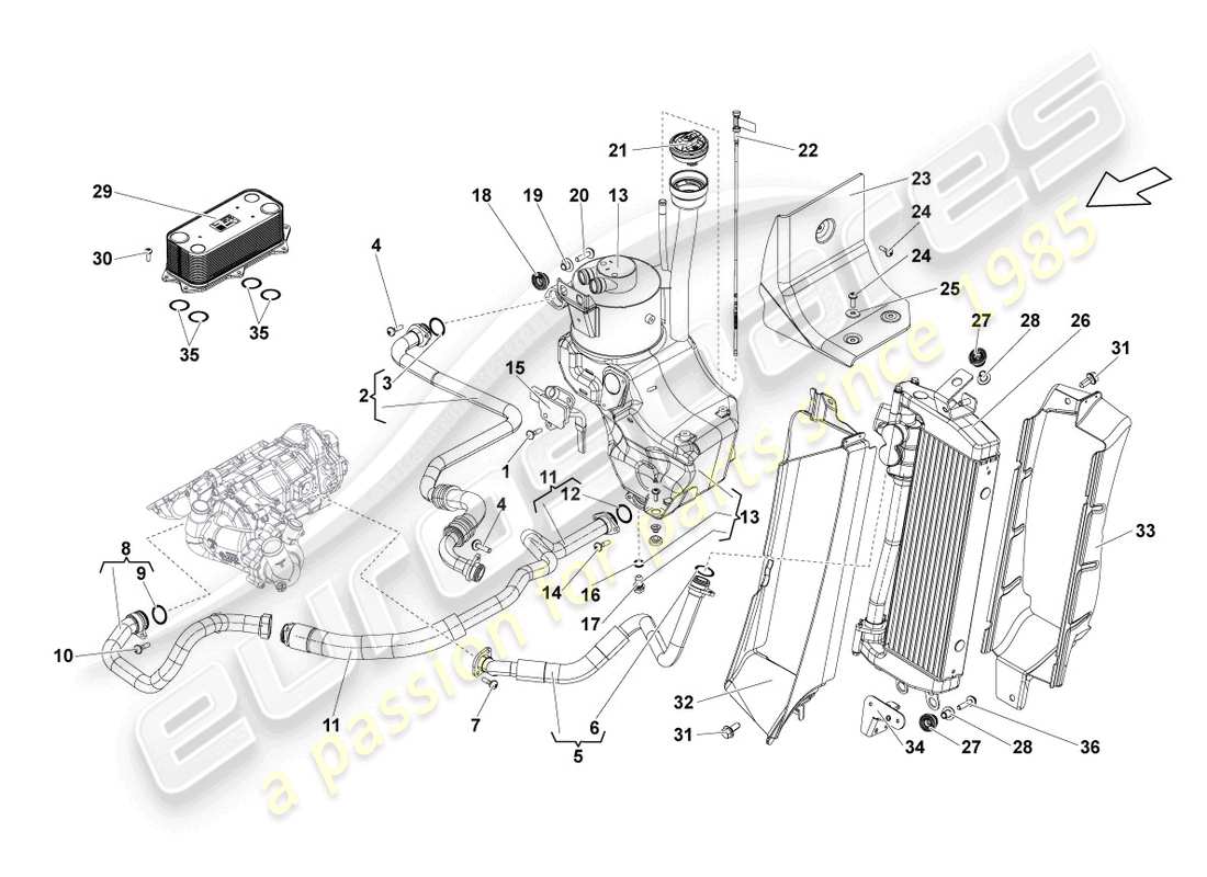 a part diagram from the lamborghini lp550-2 coupe (2011) parts catalogue