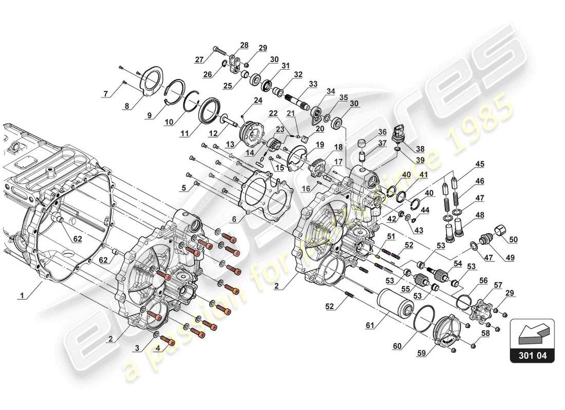a part diagram from the lamborghini huracan squadra corse parts catalogue