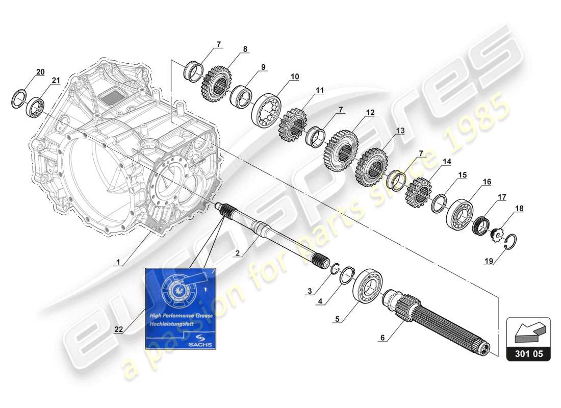 a part diagram from the lamborghini gt3 evo (2018) parts catalogue