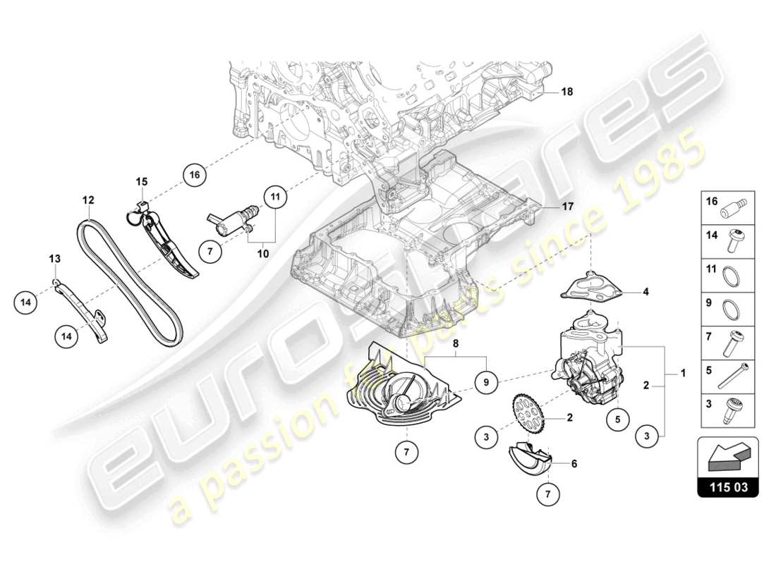 a part diagram from the lamborghini urus (2020) parts catalogue
