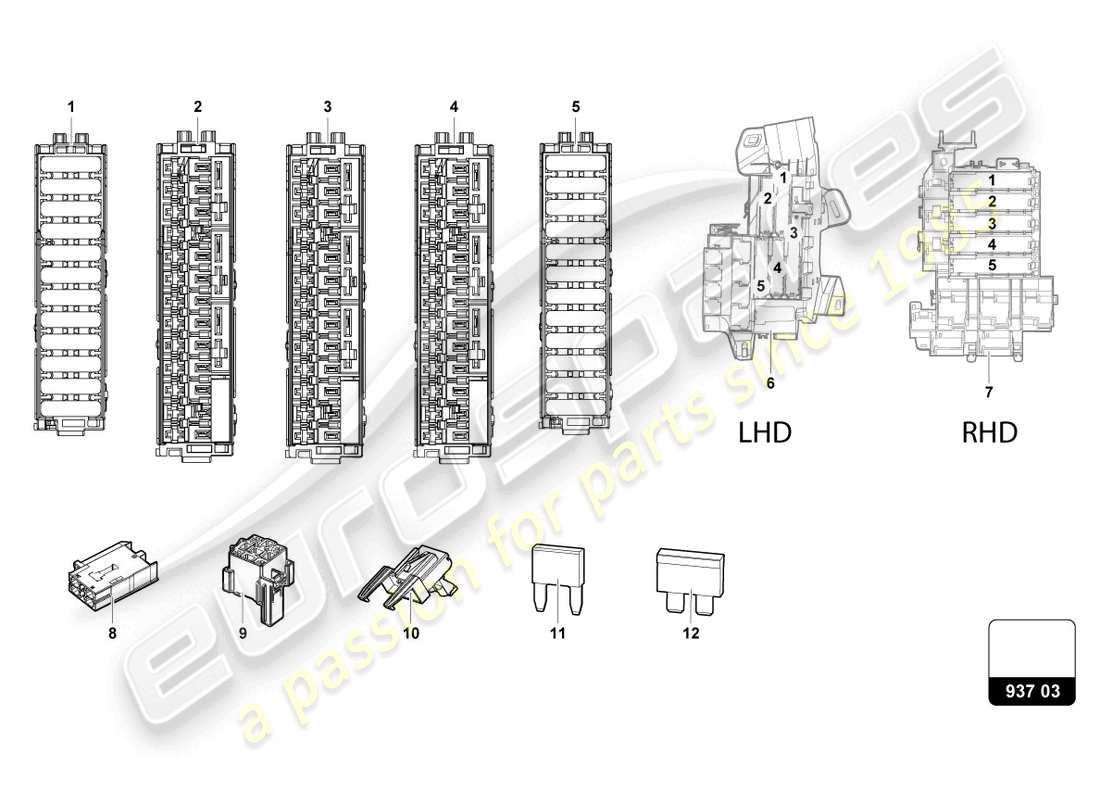 a part diagram from the lamborghini urus parts catalogue