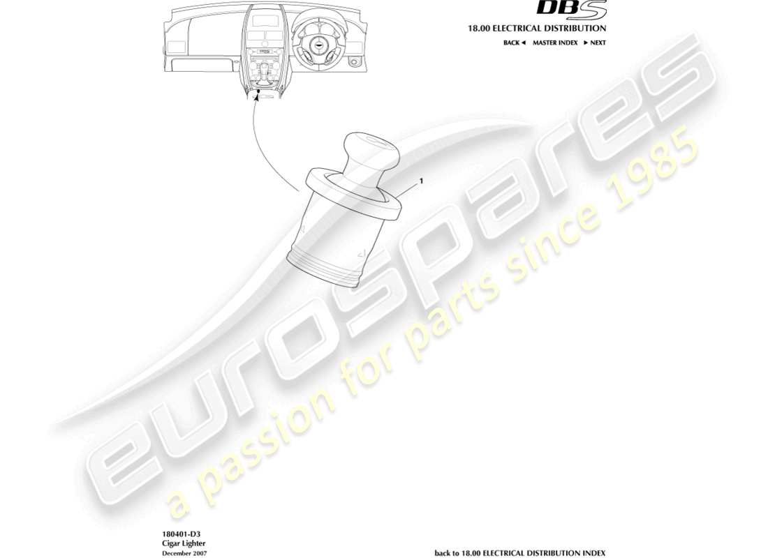 a part diagram from the aston martin dbs parts catalogue