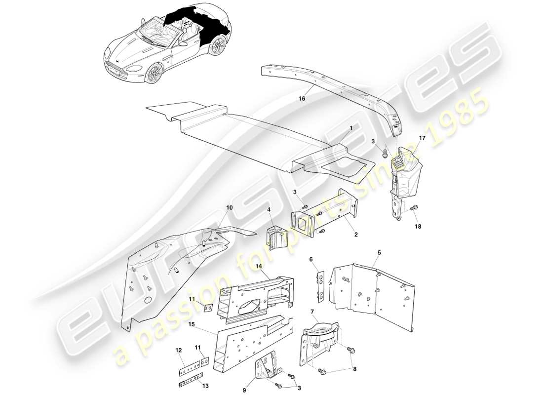 a part diagram from the aston martin v8 vantage (2007) parts catalogue