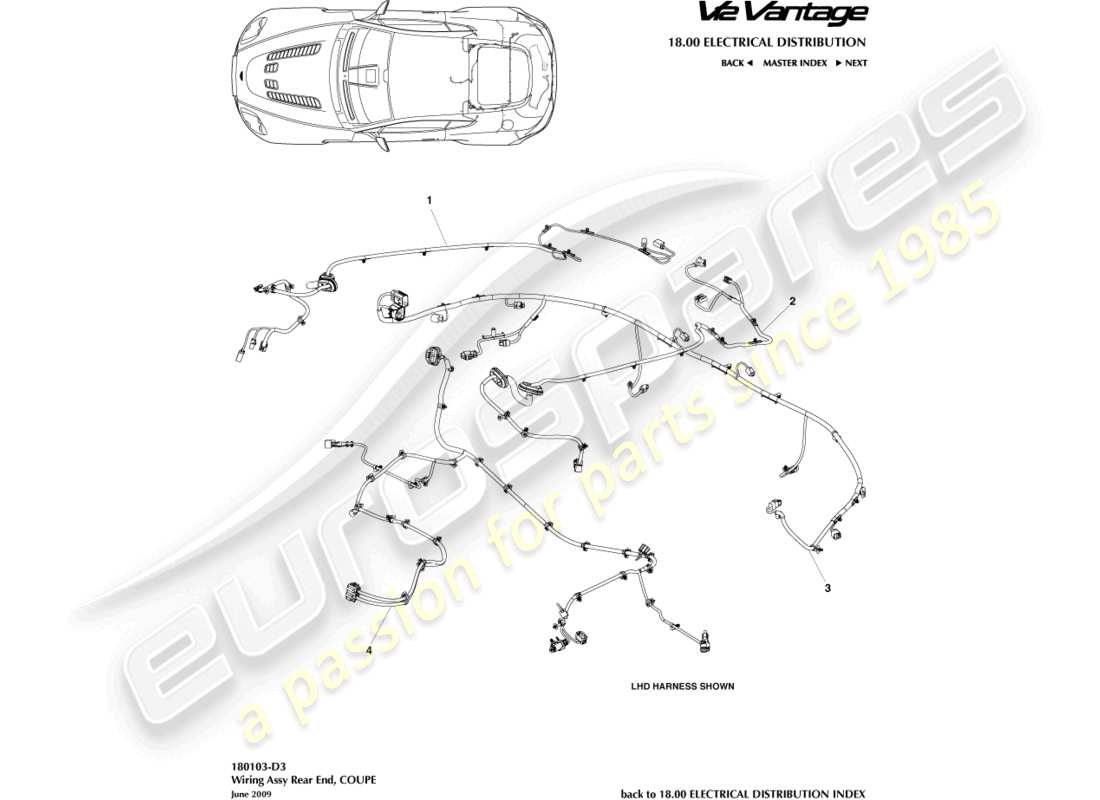 a part diagram from the aston martin v12 vantage parts catalogue