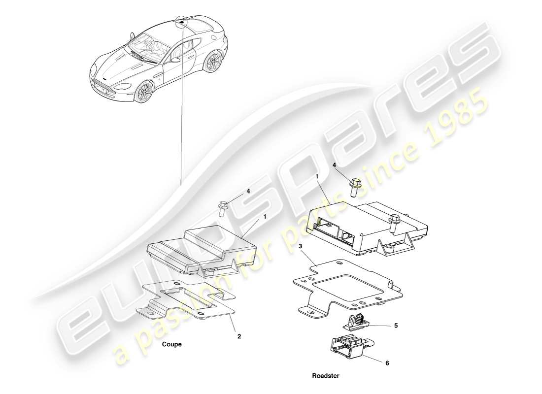a part diagram from the aston martin v8 vantage (2005) parts catalogue