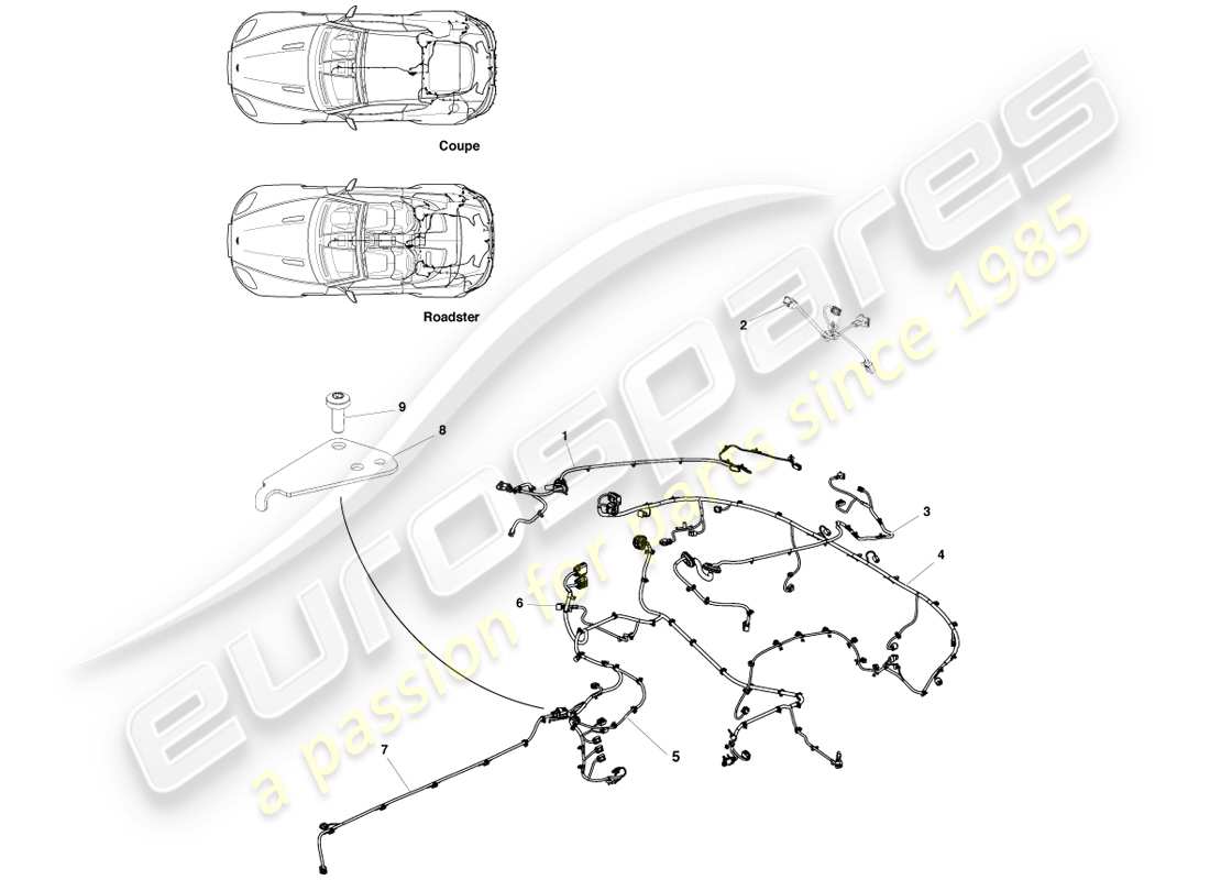 a part diagram from the aston martin v8 vantage (2005) parts catalogue