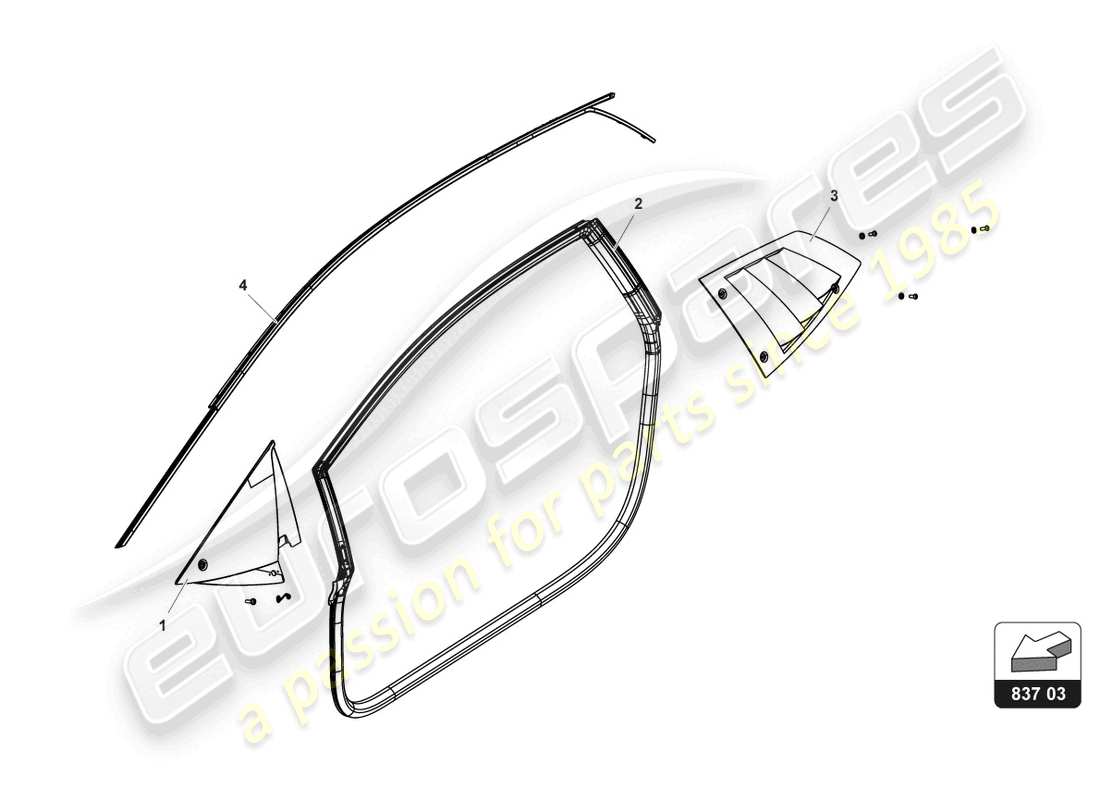 a part diagram from the lamborghini huracan squadra corse parts catalogue