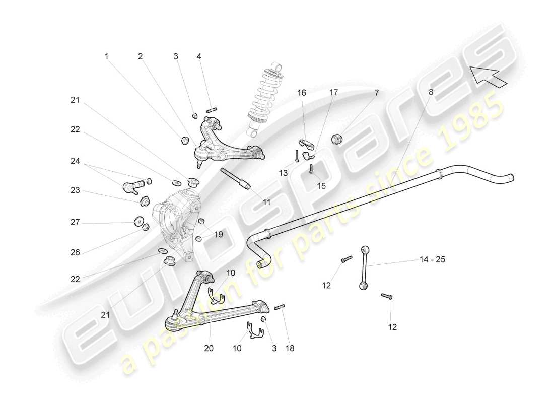 a part diagram from the lamborghini gallardo coupe (2008) parts catalogue